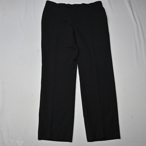 Pronto Uomo Platinum 36x32 Black 100% Wool‎ Suit Trouser Mens Dress Pants - Picture 1 of 9